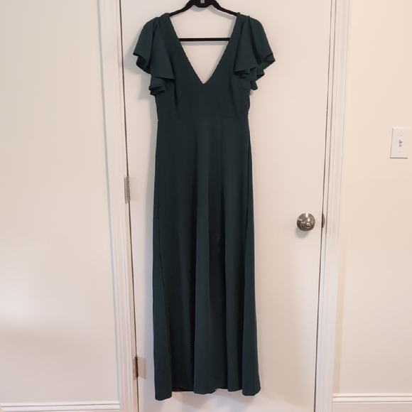 Birdy Grey Dresses & Skirts - Birdy Grey Teal Maxi Dress with Ruffled Sleeves